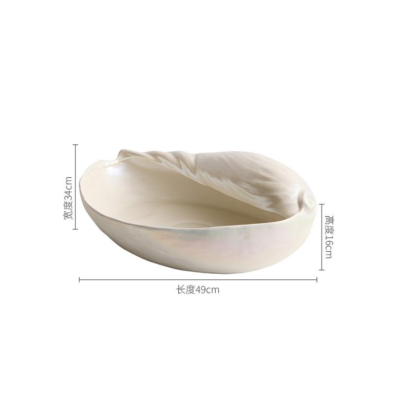 

Керамическая тарелка для сухого льда Conch Ресторан Креативная демонстрационная тарелка для морепродуктов Тарелка для сашиме из лосося Молекулярная кухня Рекомендуемая посуда