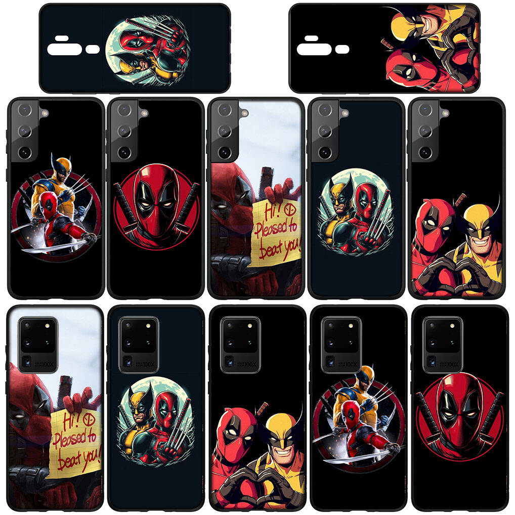 for Samsung Galaxy S25 S24 S23 iPhone 17 16 15 Xiaomi Redmi Note 14 13 12 11 Plus Pro Max A57 Phone Case Cartoon Deadpool Wolverine OPPO Huawei Cover