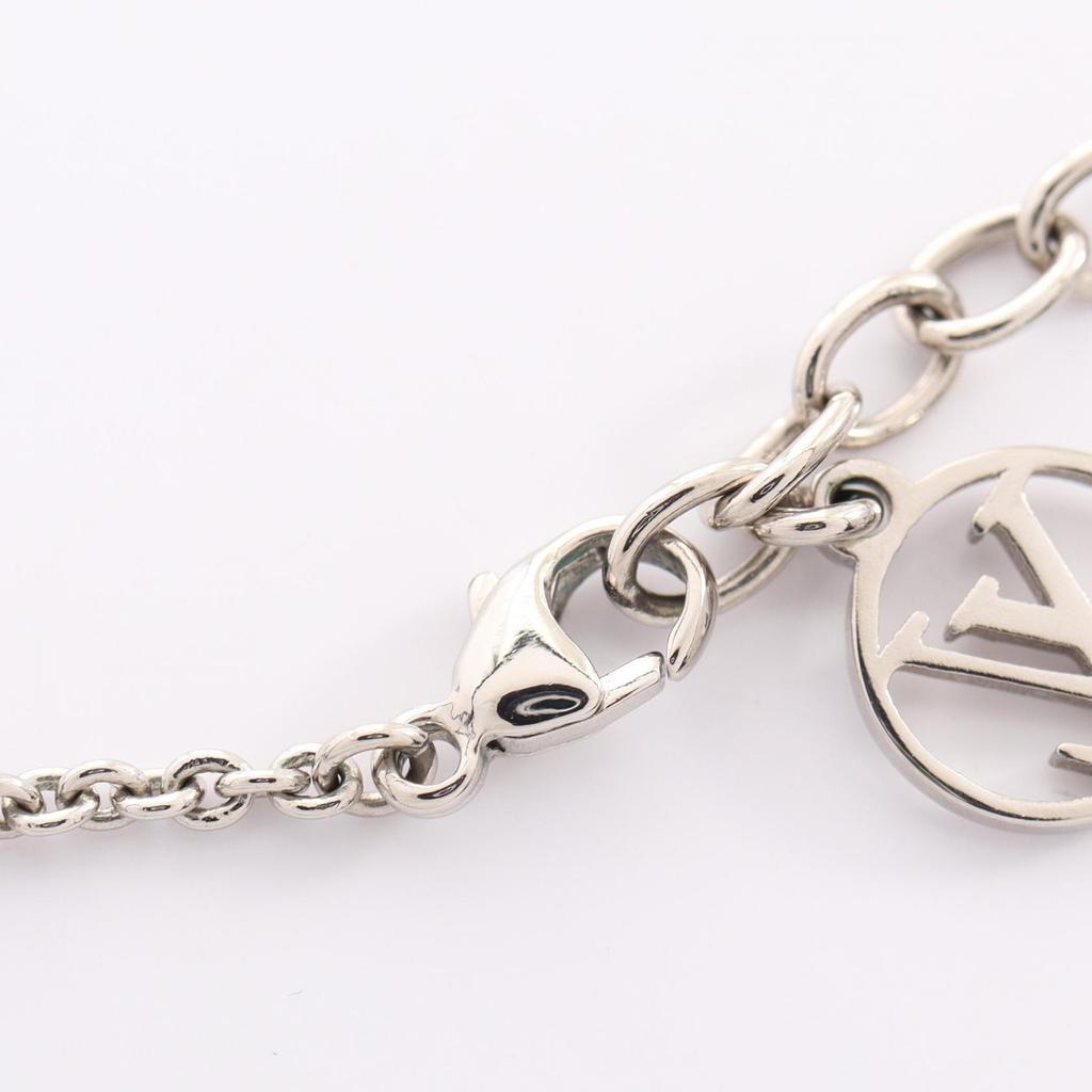 Used LOUIS VUITTON Essential V Necklace Stainless Steel Silver Used