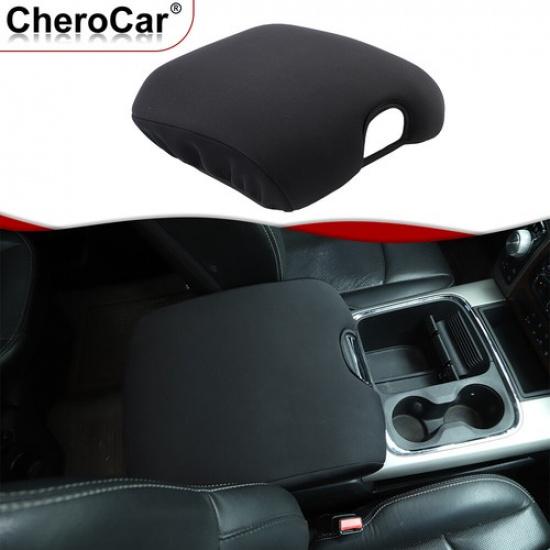 Black Center Console Cover Armrest Pad For 2010-2017 Dodge RAM 1500 2500 3500