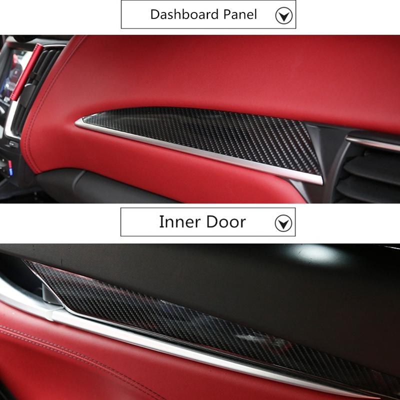 Center Console Gear Shift Panel Trim Dashboard Door Panel Decal for Maserati Levante 2016- Interior Stickers Accessories