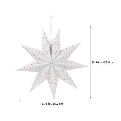 4Pcs Christmas Paper Star Lanterns Nine Pointed Hanging Paper Lamp Shade Foldable 13.76x5.11 Inch Holiday Party Wedding Decor