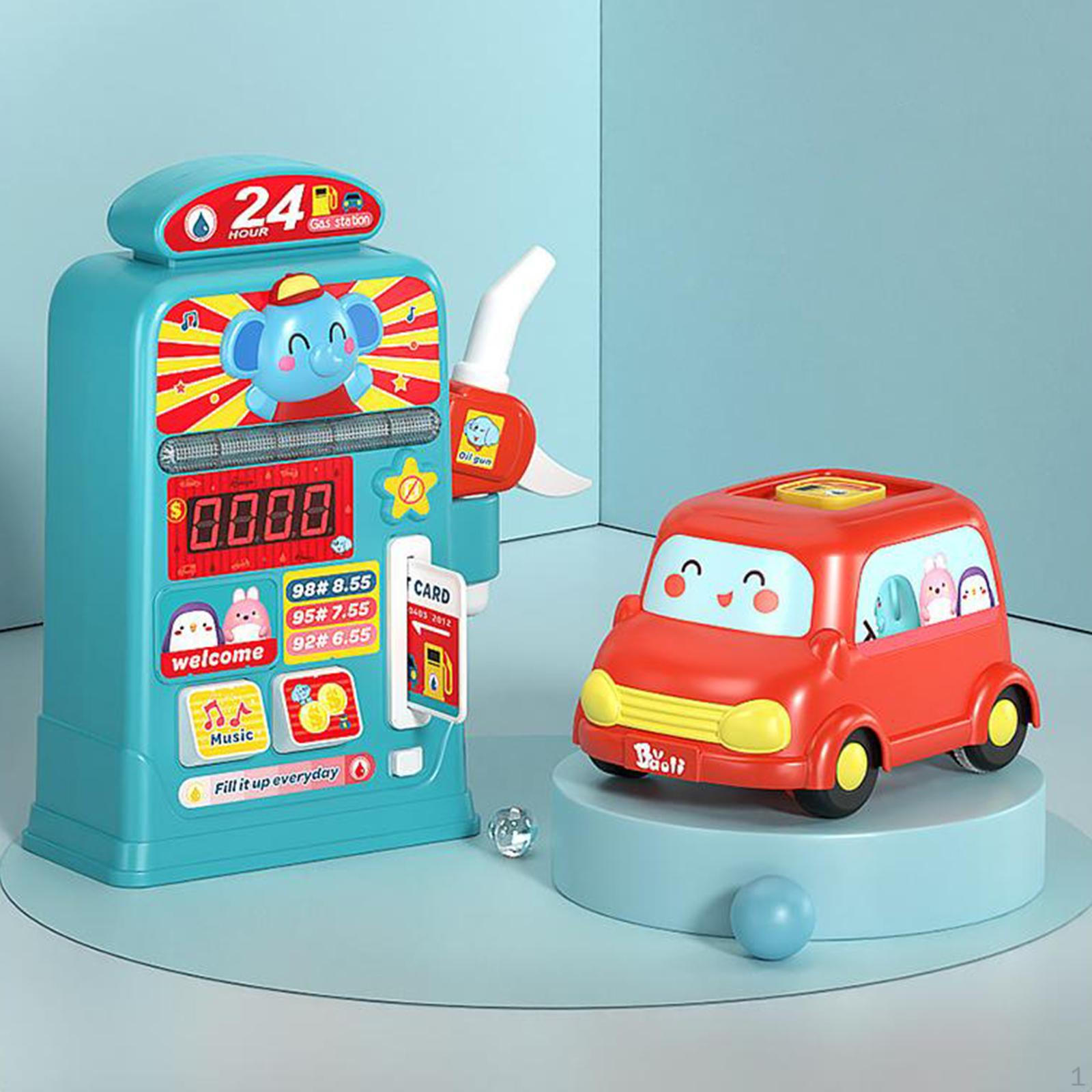 

Gas Station Mini Pull Service Role Play Early Educational Toy for Kids Children Birthday