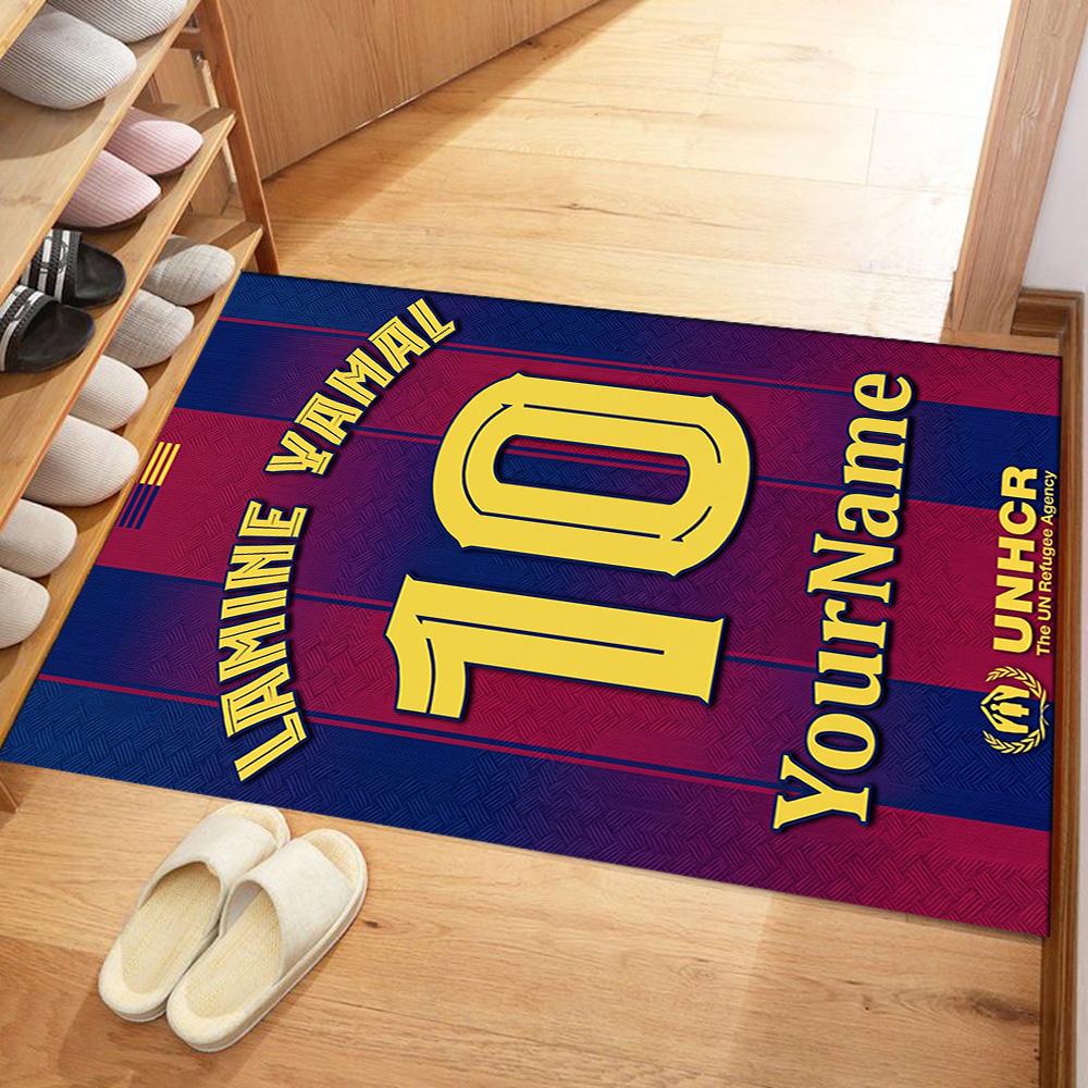 Fc Barcelona Personalized Text Carpet Perfect for Hallway Dormitory Dining Room Game Room Antislip Carpet Decorate Offices Best for Christmas