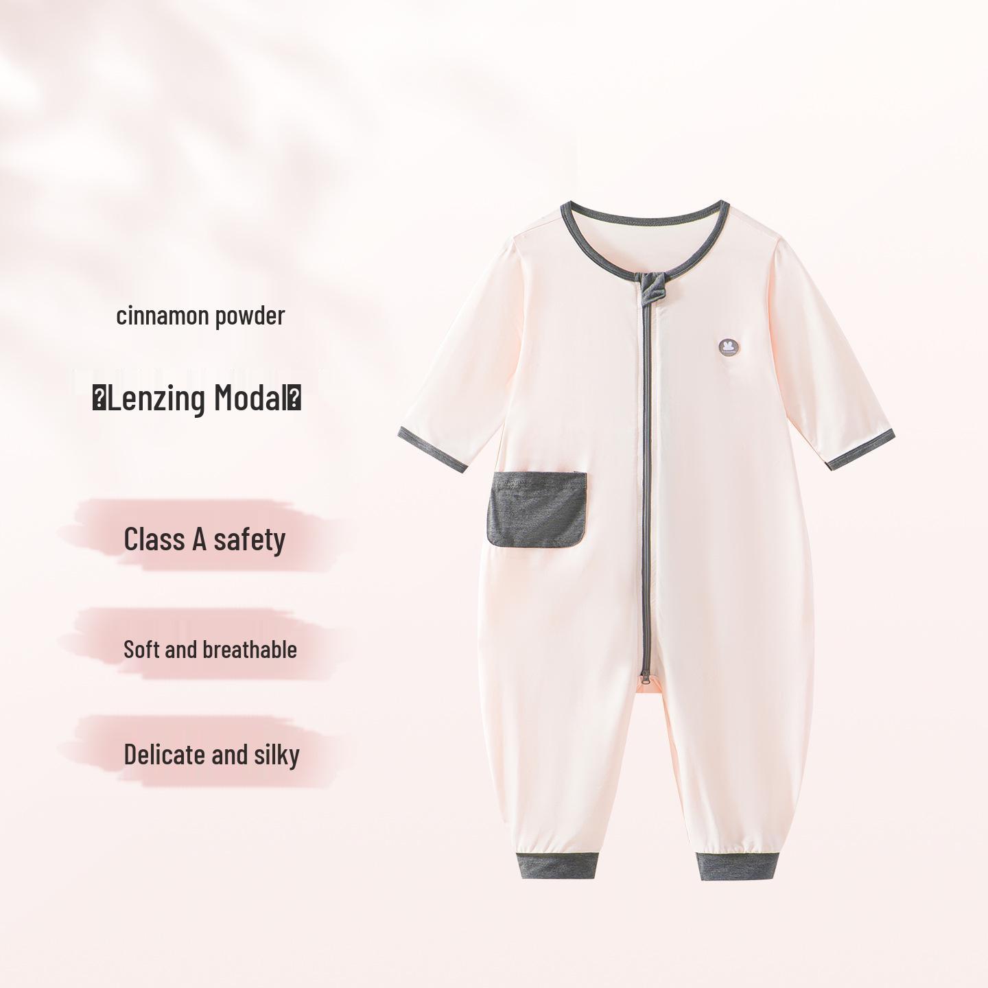 Shangbao Mai Tencel Modal One-Piece Sleepwear: Sweat-Wicking, Breathable Pajamas for All Ages, Three-Quarter Sleeves, Ideal for Summer 110 cm