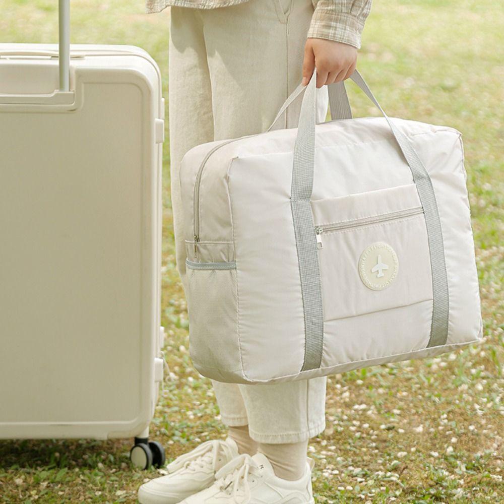 New Oxford Cloth Travel Tote Bag Soft Square Shape Student Shoulder Bag Solid Color Square Bag Travel