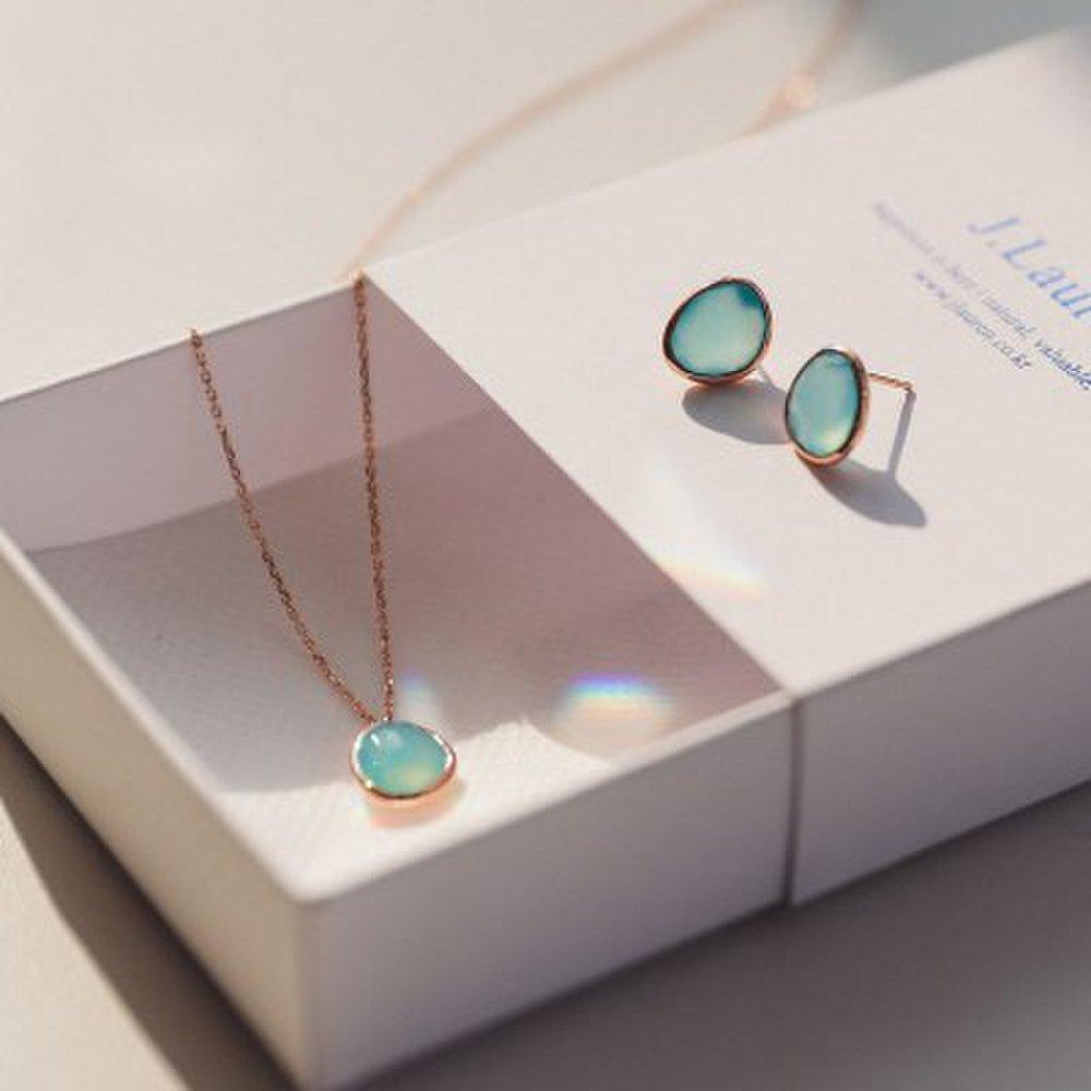 Jlauren M03467 December Birthstone Blue Agate Earrings_(1227598)