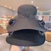 Large Size Quick Dry Bucket Hat With Solar Powered Fan Usb Charging Sun Hat For Men Outdoor Hiking Camping Fishing Cooling Wear