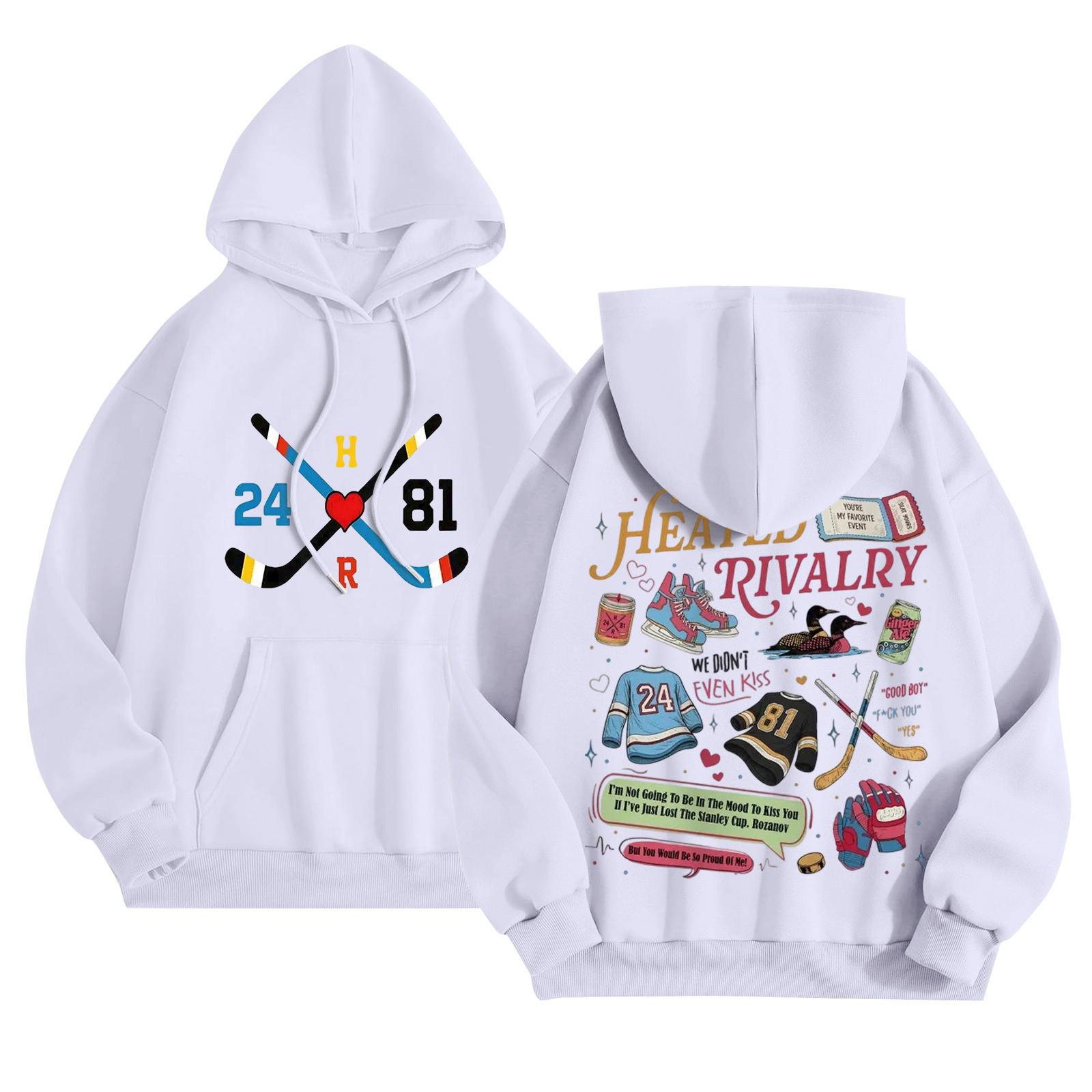 Женские модные худи с круглым вырезом длинными рукавами цветочным принтом завязками повседневные свободного кроя пуловеры XL белый 1690₽