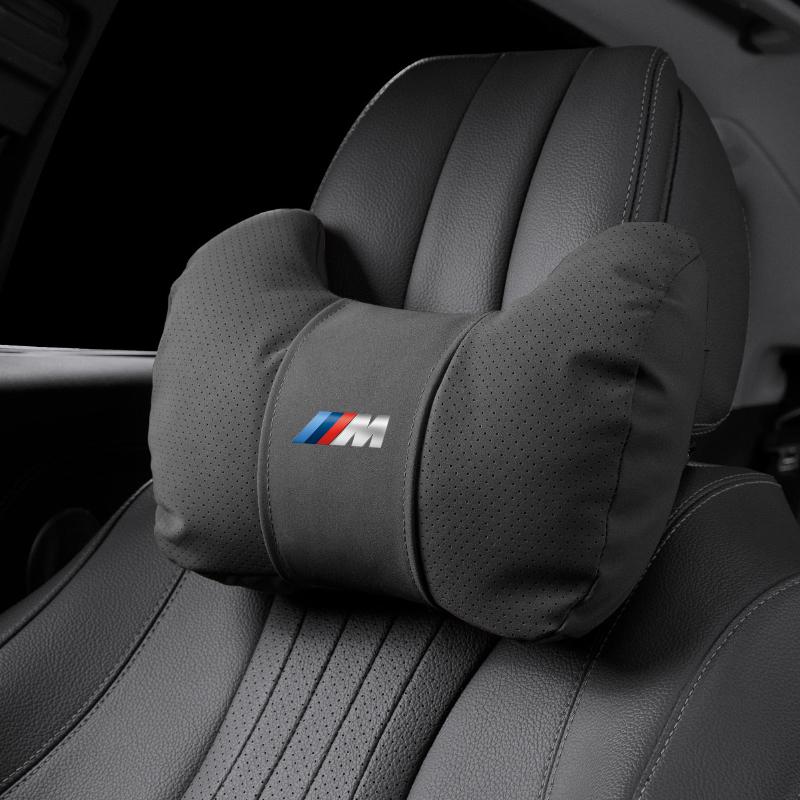 OEBX9 Car Seat Soft Headrest Suede Neck Pillow Waist Cushioning Sticker For BMW G80 G06 G07 G42 G14 G15 G16 F82 F20 F21 F83 M2 M3 M4 M