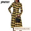 JPNTKY Fashion Long Sleeve POLO Neck Casual Dresses