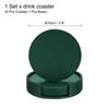 uxcell Leather Coasters for Drinks with Holders, Tabletop Protection, Home Decor, Housewarming Gift, Green, 1 Set