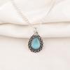 Blue Cat's Eye Gemstone Jewelry, 925 Solid Sterling Silver Pendant, Handmade Wonderful Silver Pendant, Gift For Her