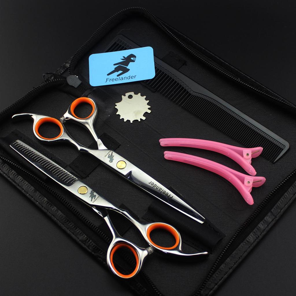 6" Stylish Hairdressing Scissor Set (Straight & Thinning Shears + Pouch + Comb)