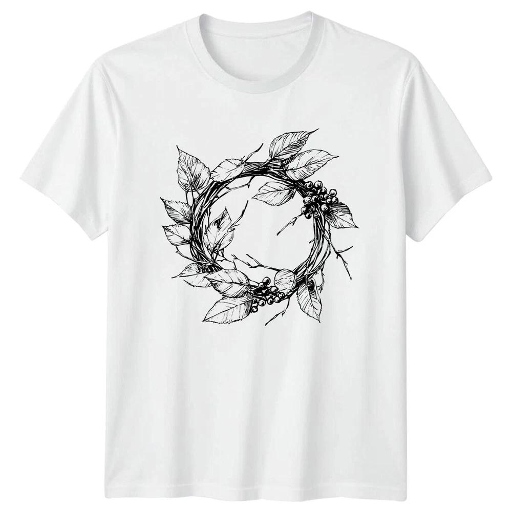 Wreath Botanical Nature Unisex Unisexs T Shirt Graphic Unisex Tee Gift Idea S