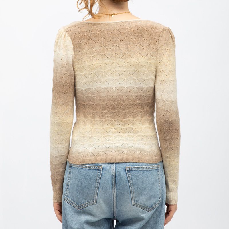 Pull maille ajourée melodie col carré dégradé Femme LA PETITE ETOILE