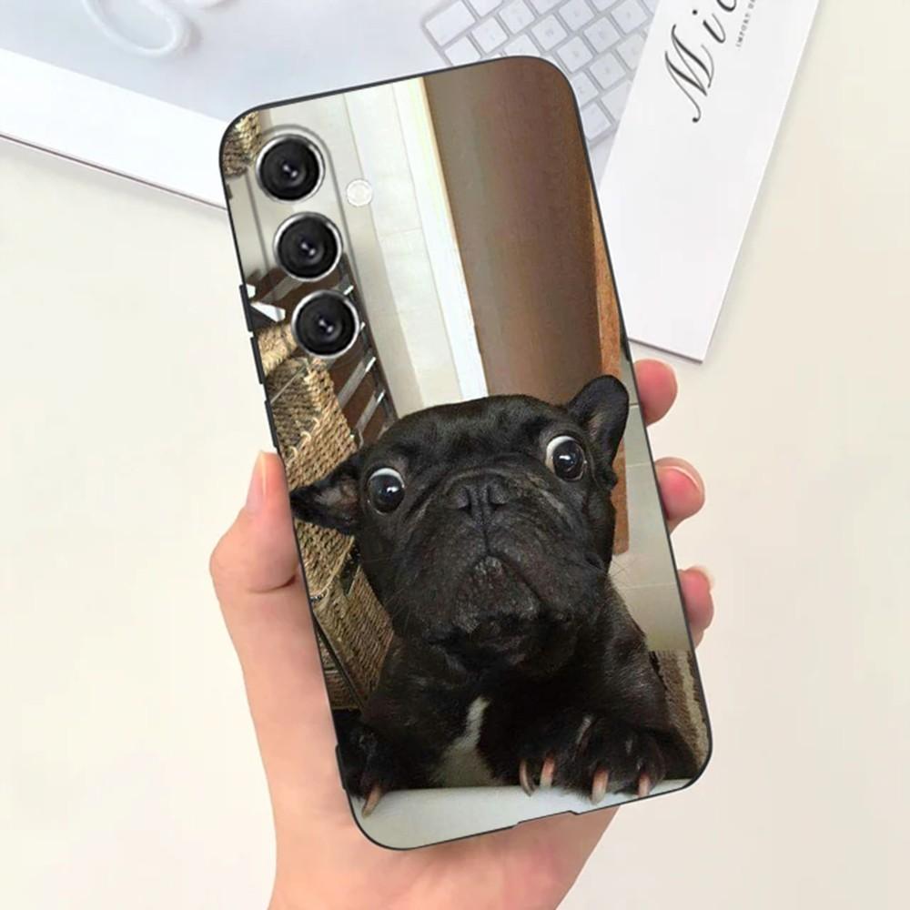 French Bulldog Dog Pet Phone Case For Samsung S25,S24,S21,S22,S23,S30,Ultra,S20,Plus,Fe,Lite,Note,10,9,5G Black Cover