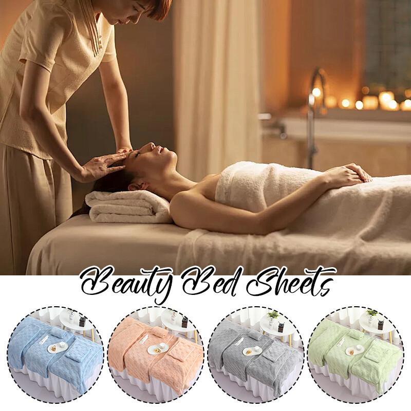 Salon Beauty Thickened Bed Sheet Spreading Bath Towel Head Wrapping Towels Massage Kit Bed Table Cover Sheets with Hole