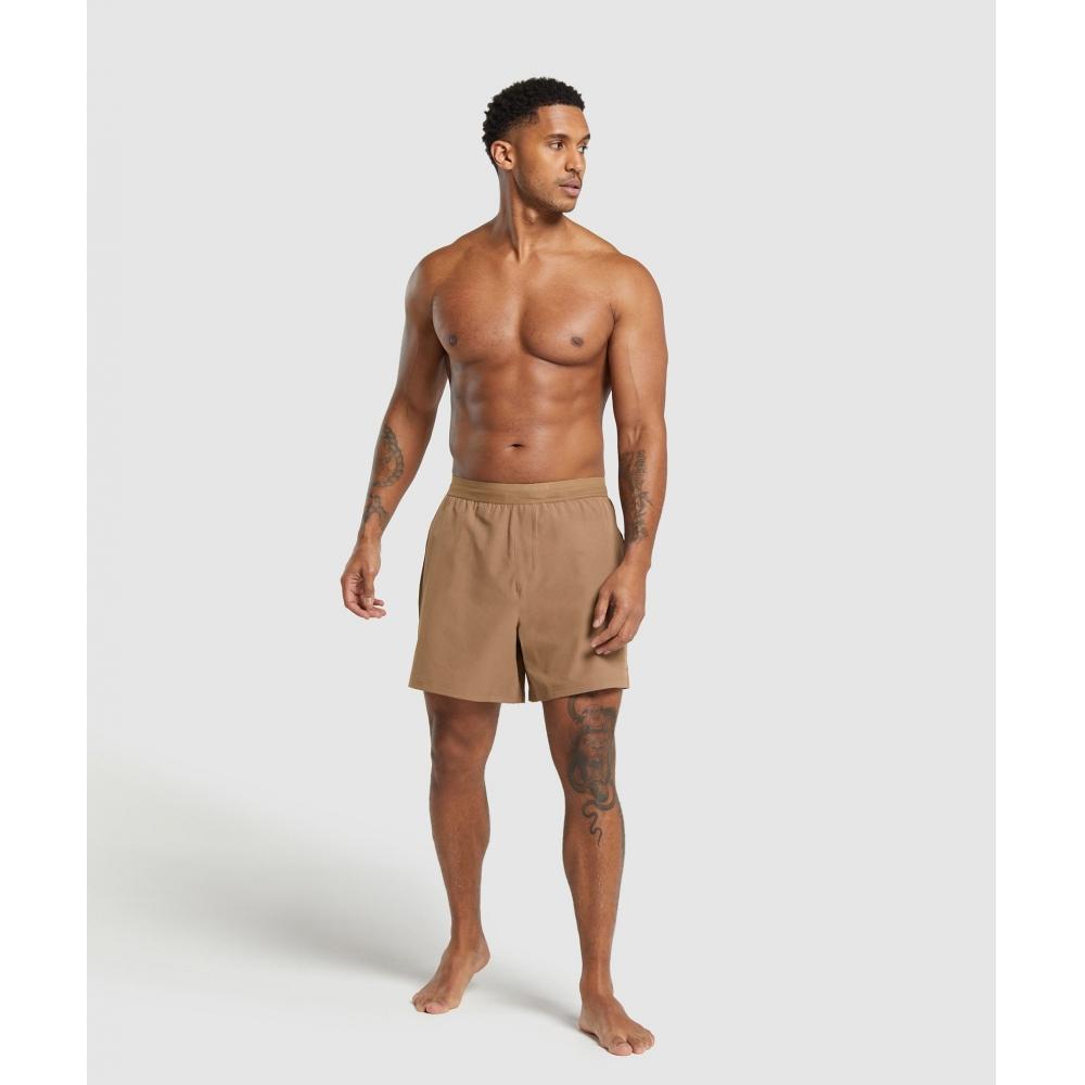 Gymshark Land To Water 6  Shorts Caramel Brown A5a6i Nbzc