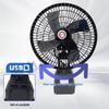 Makita-Style Portable Rechargeable Wireless Oscillating Fan for Camping & Home Use