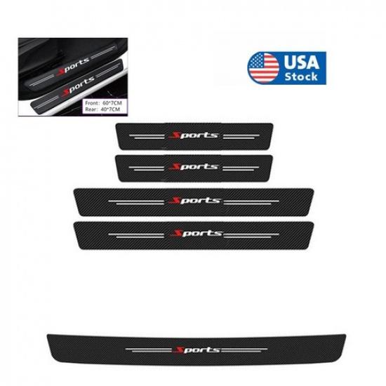 Car Door Scuff Sill Cover Rear Rubber Bumper Sticker Scratch Resistant Protector