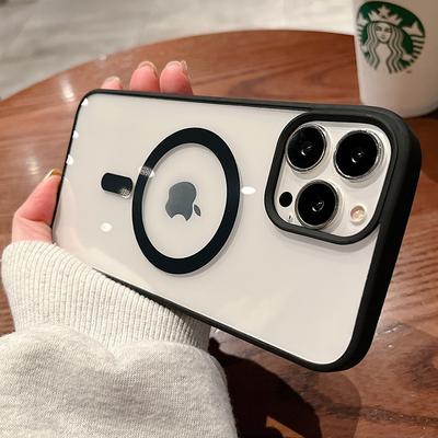 Pour étui de chargement sans fil magnétique Magsafe pour iPhone 15 16 14 13 12 11 Pro Max Mini X Xs XR 7 8 Plus Housse rigide transparente en acrylique