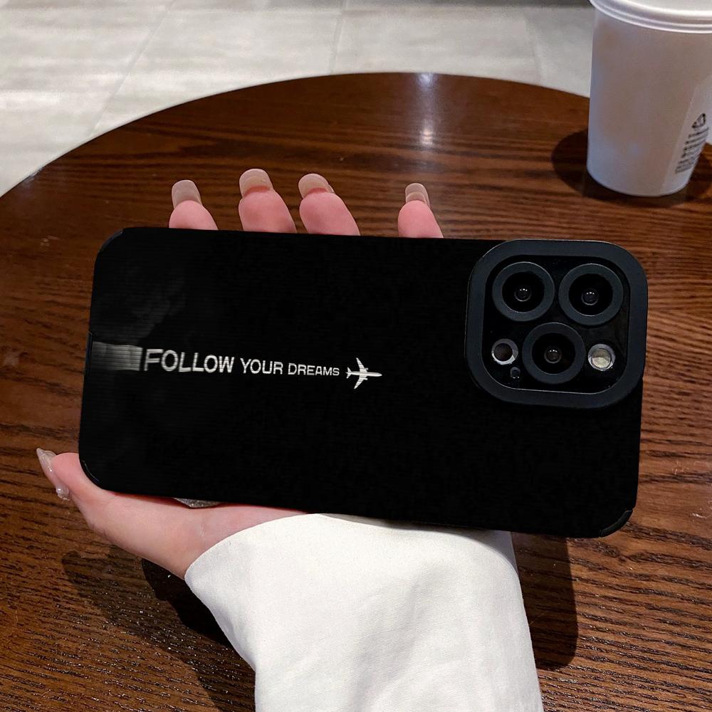 Fashion Night Sky Airplane Silione Phone Case For iPhone 15 14 13 Pro Max 12 Mini 11 SE 8 7 Plus X XS XR Soft Shockproof Cover