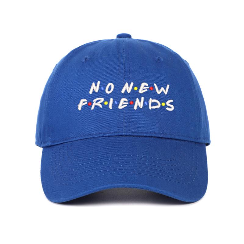 Korean Style 'No New Friends' Embroidered Unisex Baseball Cap with Sun Visor