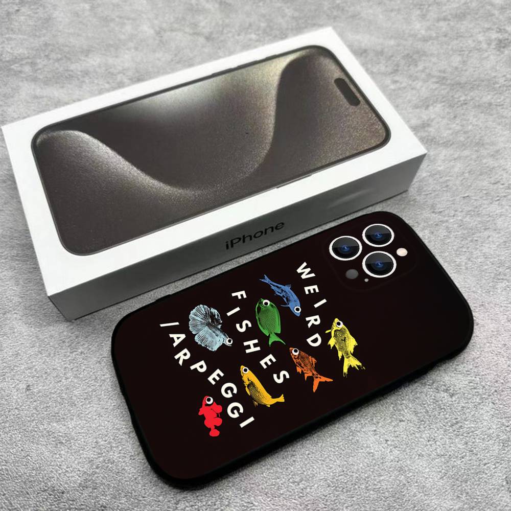 

R-Radiohead Rainbow Fish Cat Phone Case For iPhone 17,16,15,14,13,12,Pro,Max,Plus,E,SE4,Air,Mini Black Soft Box iPhone16pro