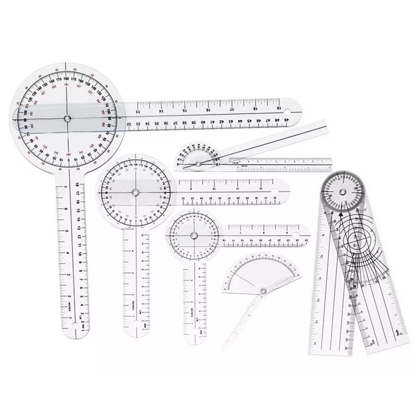 

Protractor Goniometer Goniometer Set PVC Transparent Clear Scale Wear Resistant Angle Ruler for Orthopedics