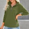 Women's Solid Color Long-sleeved Top With Zipper Sportswear Jacket Sweater
