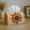 1pc Local American Tribal Tissue Box with Feather Headdress Sunburst- Napkin Storage Organizer for Kitchen, Car, Elegant Decorative Box, Purpose for L