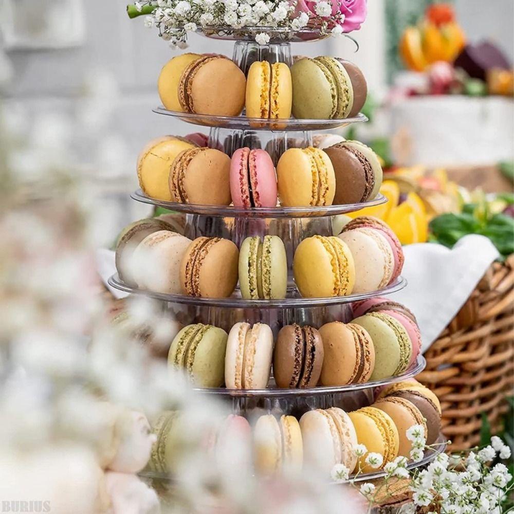PET Material Macaron Display Stand Clear Cake Placing Rack Cupcake Tower Rack  Birthday C