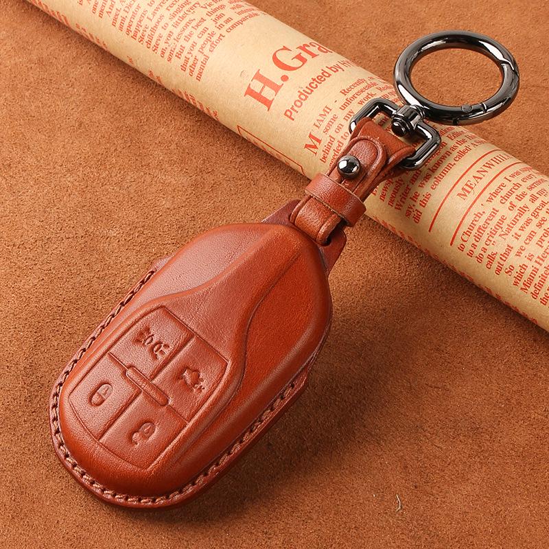 Genuine Leather Key Case for Maserati Levante, Ghibli, and Quattroporte