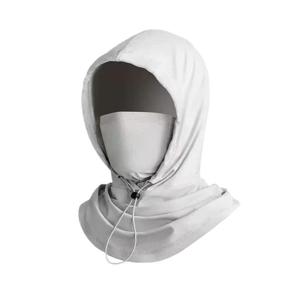 

Unisex Anti-UV Ice Silk Sun Hat Breathable with Shawl Sunscreen Hat Quick Drying Adjustable Sunshade Cap Summer світло-сірого кольору