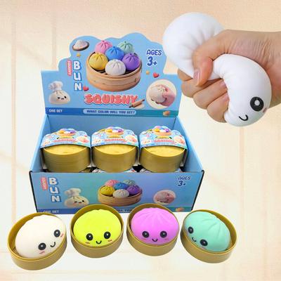 Dumpling Colorful Cha Siu Bao Stress Balls Squishy Relax Relieve Anxiety Antistress Enhance Happiness Reusable Rebound Squeeze