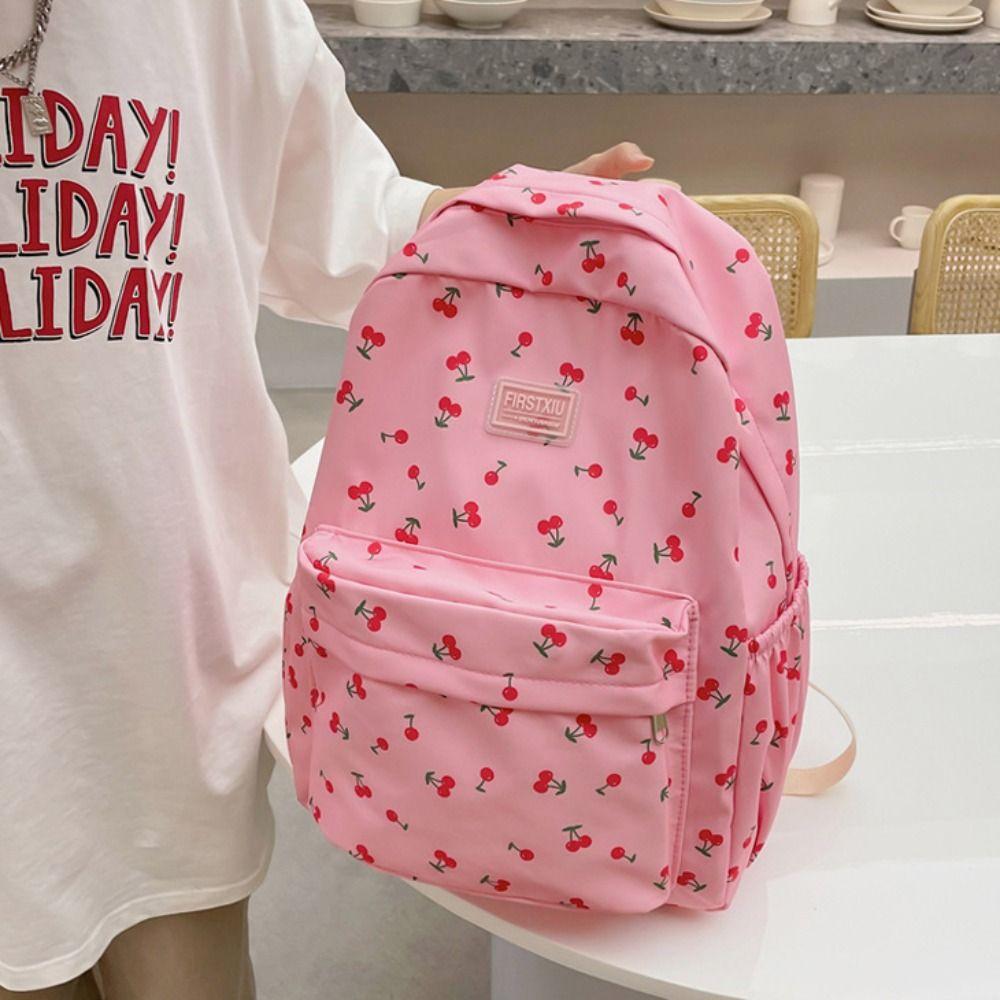 

Нейлоновый свежий рюкзак для девочек-студентов с защитой от кражи, маленький школьный рюкзак с цветочным принтом для путешествий на каждый день
