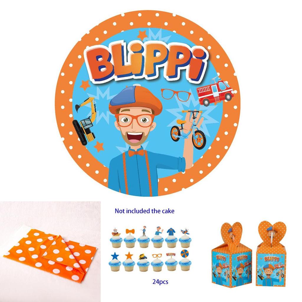 Exquisite Blippi Toy Party Supplies Plates Cups Straw Banner Balloons