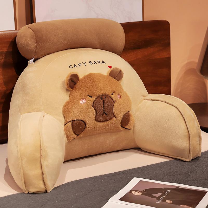 Cartoon bedside Soft Animal Capybara Backrest Sofa Cushion Triangle Plush Pillow Birthday Gifts 40x60cm