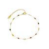 Delicate Titanium Steel Clavicle Chain with Natural Colorful Stone and Retro Gold Plating - Versatile Dopamine Anklet/Bracelet