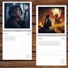 Original Illustrations Cartoon Cat Calendar Medieval Hanging Wall Calendary  Family Office Supplies