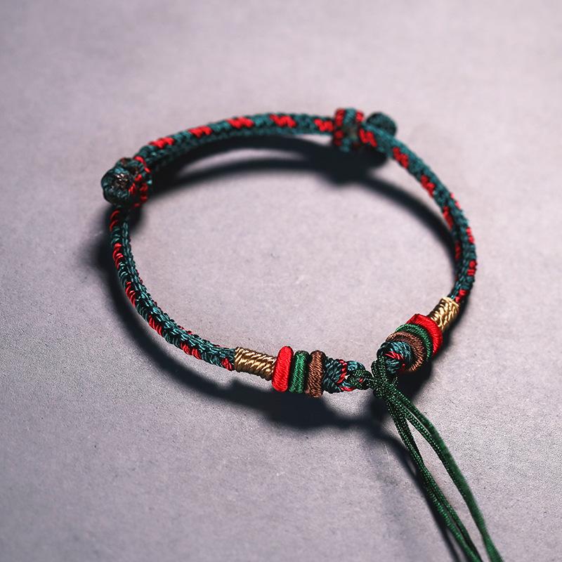 Ethnic Style Braided Rope Bracelet Kit: DIY Beaded Woven Lucky Rope