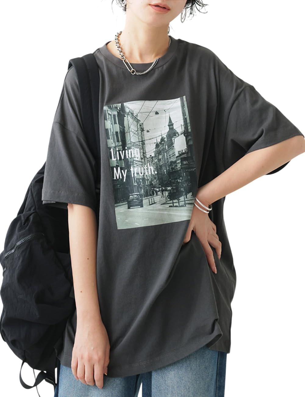 

Antiqua Photo Logo Short Sleeve One Size Charcoal Gray T-Shirt, Women s Top, ESA-00213, 16,