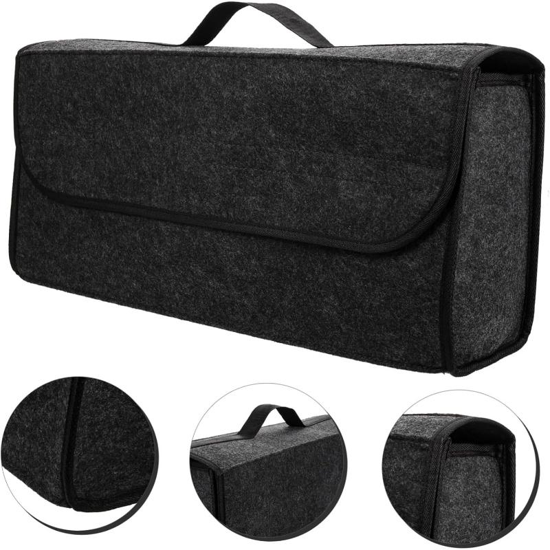 Large AntiSlip Compartment Boot Storage Organizer Tool Car Storage Bag Car Trunk Organizer Soft Felt Storage Box Accessories New