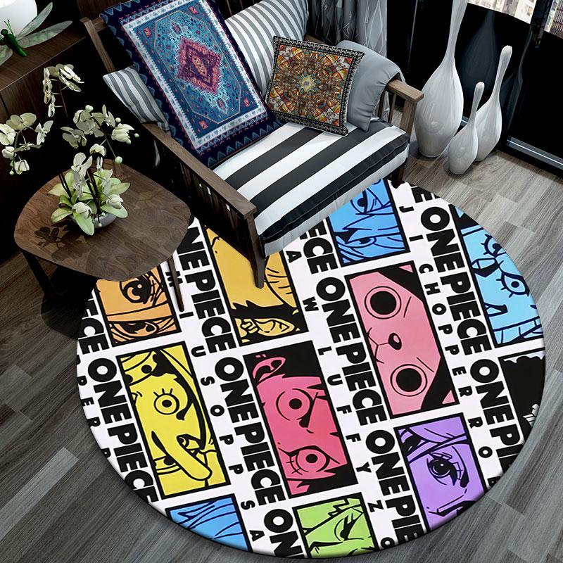 One Piece3,Round Area Rug,Carpet Rug for Living Room Bedroom Sofa Playroom Decor,Non-slip Floor Mat