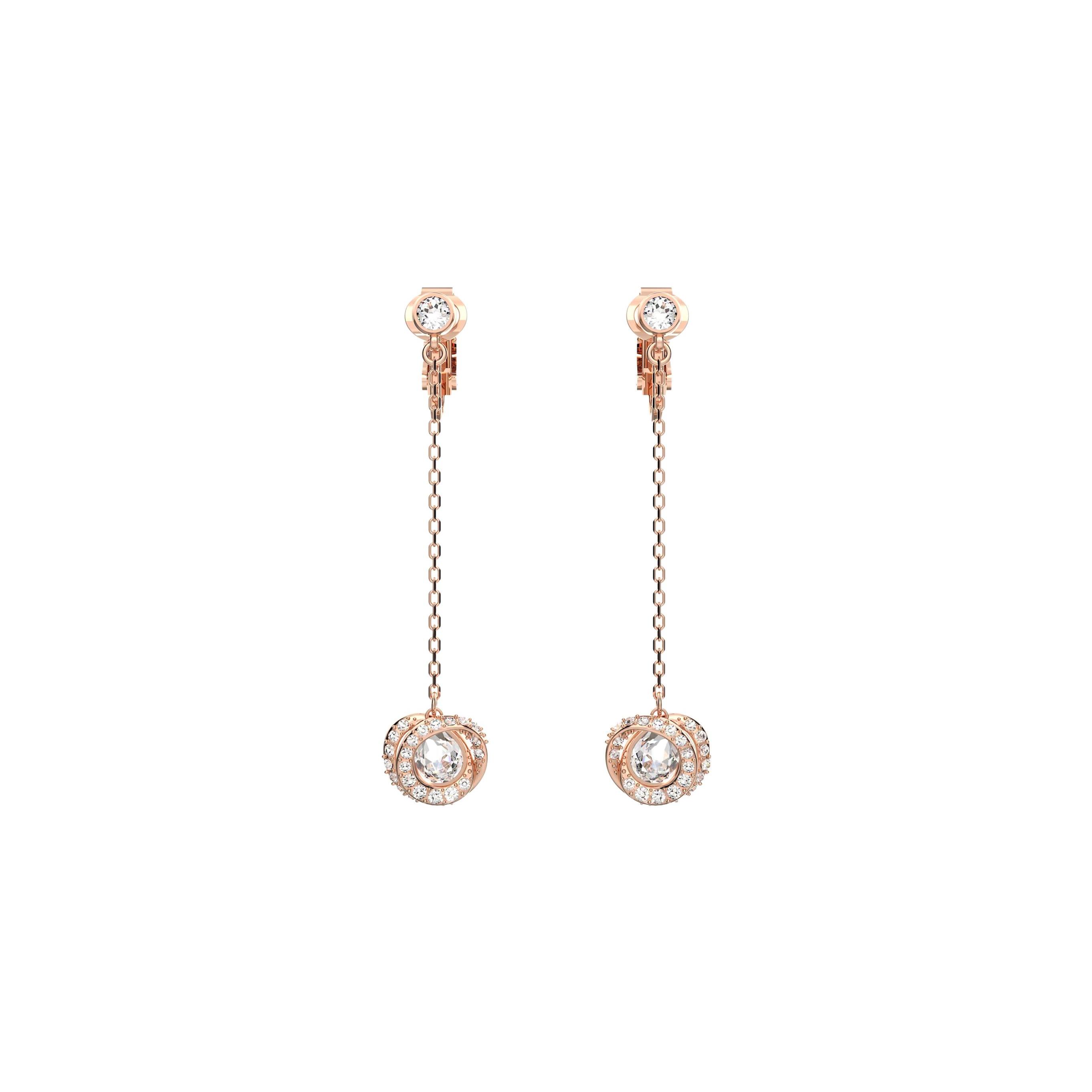 Swarovski Clip On Earrings Womens Rose Gold F