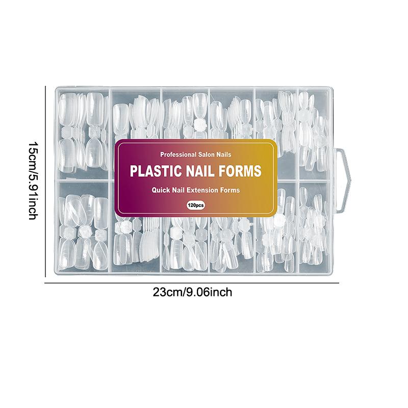 120 Pcs/Box 2 In 1 Nail Forms Mold Building Reusable Nail Extension Forms For Builder Gel Press On Nails Design Salon Diy Tools