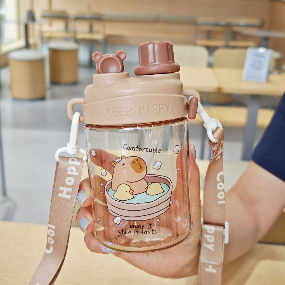 

Мультяшная капибара, стакан для воды 550 мл, пластиковый стакан, новая бутылка для воды с трубочкой, подарки C