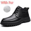 Fashion Pu Leather Casual Shoes Leisure Walk Men's Ankle Boots Stylish Brand Male Driving Shoes Warm Winter Botas Business Dress Boots