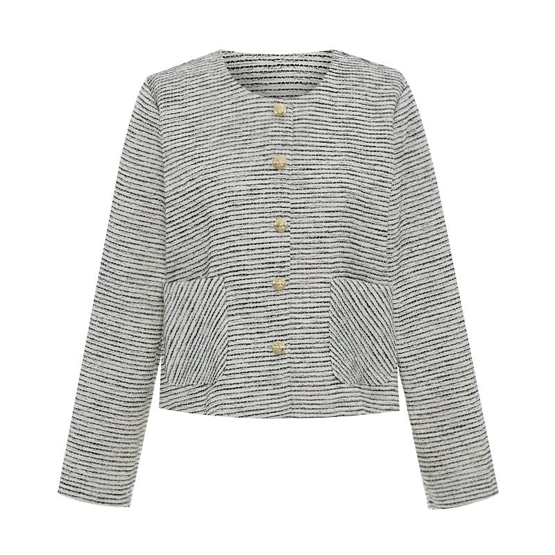 TVIEW Out-Pocket Round Tweed Jacket_V6C-Cjk006